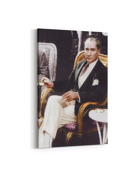 Atatürk ve Kahve Kanvas Tablo Kanvas Tablo