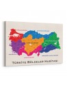 Türkiye Bölgeler Haritası Kanvas Tablo
