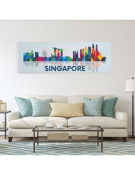 Singapore Panoramik Kanvas Tablo
