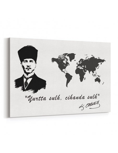 Yurtta Sulh Cihanda Sulh Kanvas Tablo