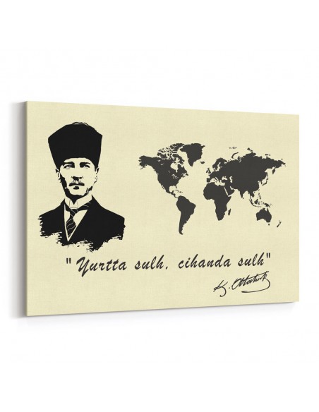 Yurtta Sulh Cihanda Sulh Kanvas Tablo