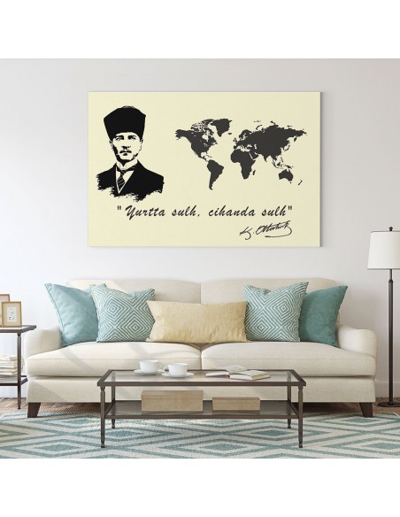 Yurtta Sulh Cihanda Sulh Kanvas Tablo 2