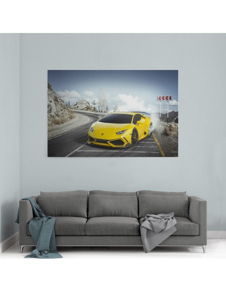 Sarı Lamborghini Huracan Kanvas Tablo