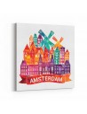 Amsterdam İllüstrasyon Kanvas Tablo