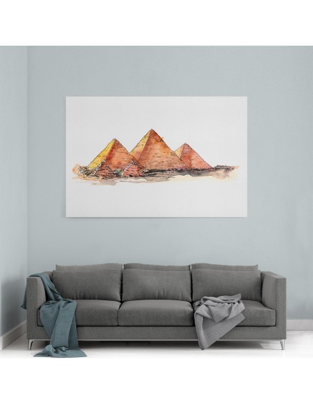 Mısır Piramitler Çizim Kanvas Tablo