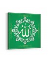 Tabrika Desenli Yeşil Allah Lafzı Kanvas Tablo